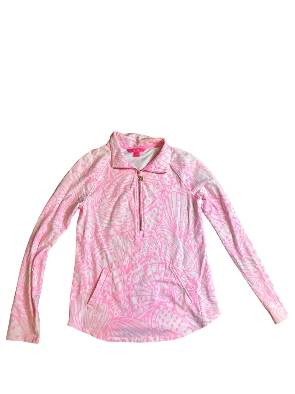 Lilly Pulitzer Pink Printed Half-Zip Long Sleeve Top